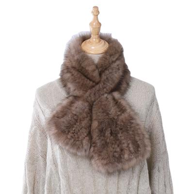 China High Quality Soft Women's Natural Mink Fur Scarves Lady Fahion Real Fur Knitted Scarf Winter 100% Real Wraps Girl Scarf Solid for sale