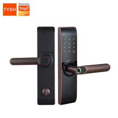 China Hot Selling +IML TYSH Wifi Tuya App Remote Management Fingerprint Close Open Zinc Alloy Door Smart Lock for sale