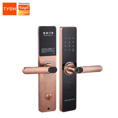 China hot 40mm-90mm door lock TYSH Google Amazon Alexa App Remote Control Fingerprint Tuya Smart for sale