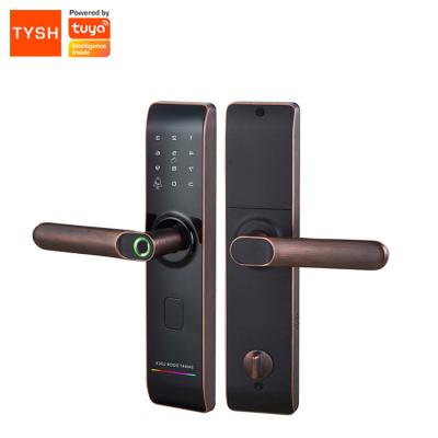 China TYSH New Arrival 40mm-90mm Code Card Fingerprint Tuya Smart Door Lock By Mobile Phone App Unlock for sale