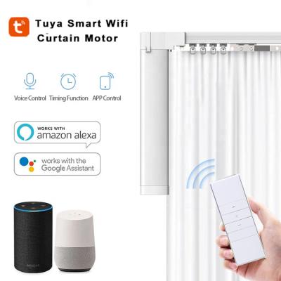 China Morden TYSH Tuya WiFi Curtain Motor Remote Control Smart Home Electric Motor Customized Length Support Alexa and Google Assistant for sale