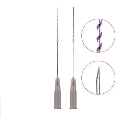 China Medical Absorbable Skin Lift Skin Tightening 27G 60mm Sharp Needle Screw Pdo Thread for sale