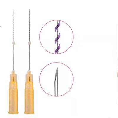 China Medical Skin Lift Spa Tightening Forehead 26G 90mm Sharp Needle Tronado Screw Pdo Thread for sale