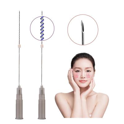 China Korean Clinic Raw Materials Peel Tighten 27g 50mm Sharp Needle Pdo Thread Screw For Face for sale