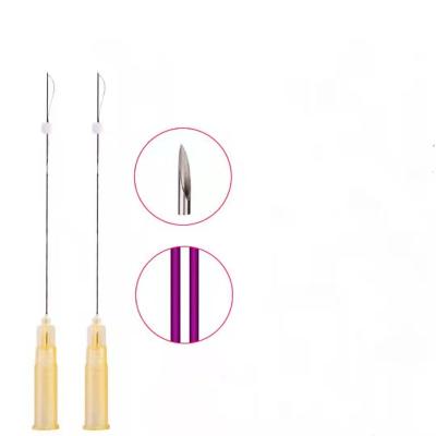 China Hot Selling Skin Lift Face Filling 26G 50mm Double Pointed Needle Mono Pdo Thread for sale