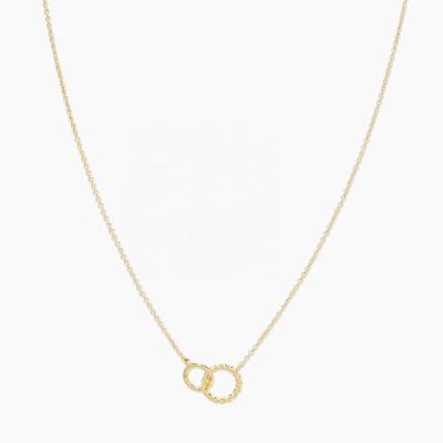 China 925 Trendy Wholesale Silver Minimalist Jewelry 18k Gold Plating Circle Pendant Necklace for sale