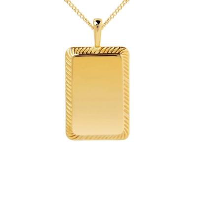 China FASHIONABLE Gold Plating Personalized Name Engraving Pendant Necklace 925 Silver for sale