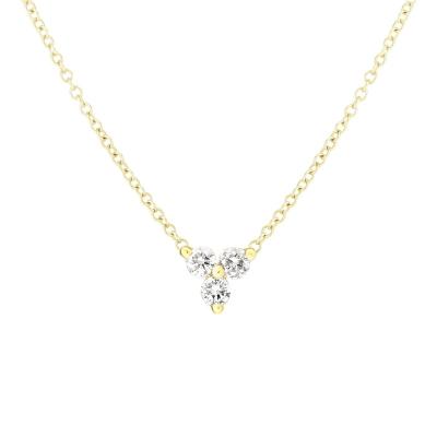 China New Design Jewelry Gold Vermeil FASHIONABLE Cubic Zircon Trio Chain Necklace 925 Silver for sale