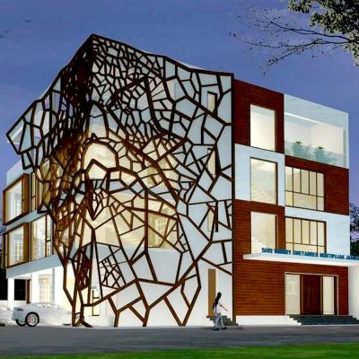 China Contemporary Decorative Laser Cut Aluminum Panel Curtain Wall For Building for sale