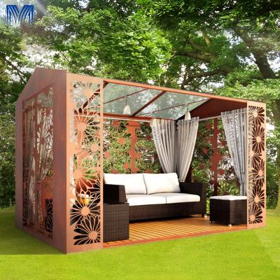 China Easily assembled aluminum motorized aluminum canopy waterproof garden aluminum retractable canopy roof frames outdoor gazebo pergola for sale