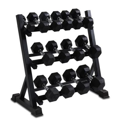 China Factory direct sales fitness equipment home gym modern three-layer steel dumbbell rack for sale