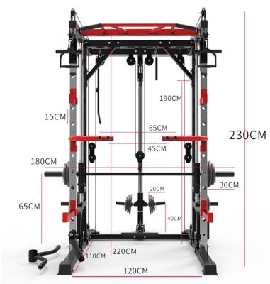 China Multifunctional Crossover Smith Machine Multifunctional Home Sport Bodybuilding Use Power Rack Hom Gym Smiths Machine Cable Crossover for sale