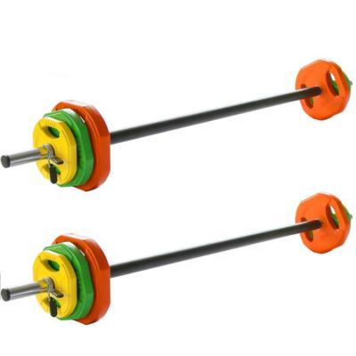 China Universal Rubber Weightlifting Equipment 20kg Color Barbell Weight Set / Barbell Set for sale