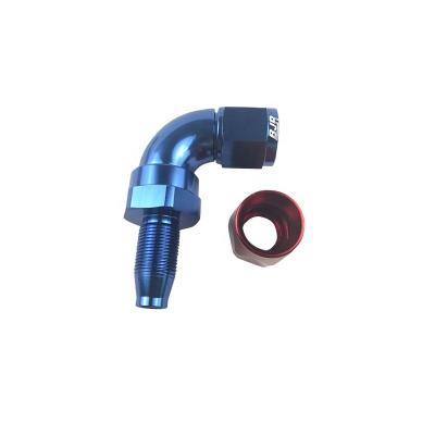 China One Piece Oil Aftermarket Performance Car Parts 90 Degree Full Flow Aluminum Swivel Fuel Oil Hose Ends for sale