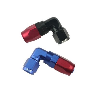 China High Quality Aluminum BJR Oil 90 Degree Forged Female A Fitting Hose Connector for sale