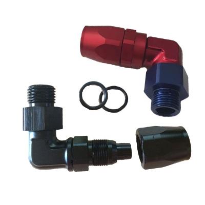 China BJR AN6 Oil Aluminum 90 Degree Forged Hose Ends Fitting Adapter Male Connector for sale