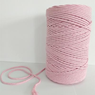 China New Style Cotton Viable Soft Cotton Rope Braided Solid Color Natural Cotton Rope for sale