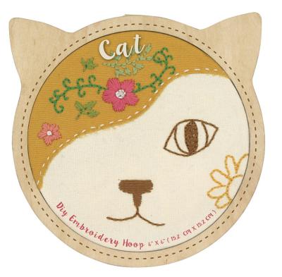 China Handmade Toy Handmade Knitting Embroidery Material Package European DIY Handmade Embroidery Kit With Cute Cat For Kids for sale