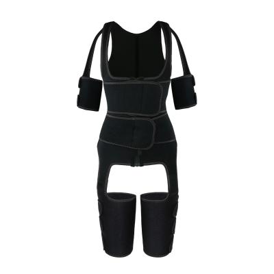 China NANBIN Black Neoprene Antibacterial Gym Workout Sweating Double Strapsthigh Shaper Vest With Arms Shaper for sale