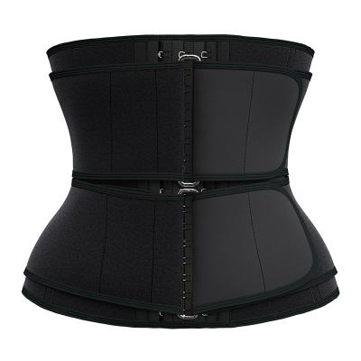 China NANBIN Antibacterial Neoprene Adjustable Corset Waist Trainer 9 Steel Bones Two Detachable Square Buckle And Pulley for sale