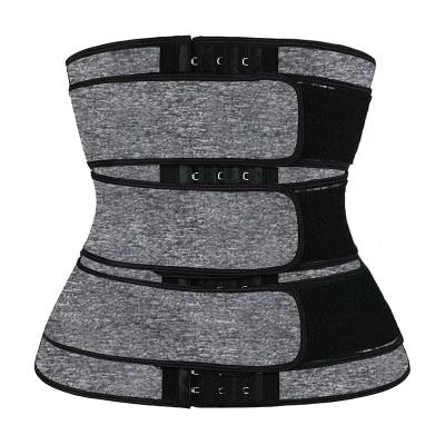 China NANBIN Snow Gray Three Belt Neoprene Hooks Waist Trainer With Butt Lifter Antibacterial Body Shapers Slimming Belt Custom for sale