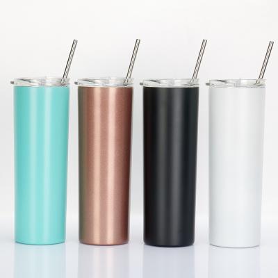 China 20 oz Stainless Steel Tumbler Insulated Tumbler With Slim Sustainable Lean Double Wall Lid, Lean Cups With Straw For For Travel Mug for sale