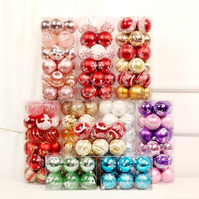 China 6cm Plastic Home Decor 6cm Christmas Ornament 12pcs Christmas Ornament 12pcs Christmas Tree Ball Decor Hanging Plastic Hanging Home Ornament for sale