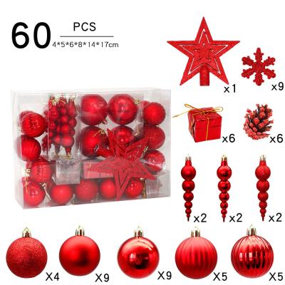 China 60pcs Plastic Christmas Decorations Balls Tree Ornaments Large Foam Styrofoam Decoration Toys On The Christmas Tree 6cm Ball Baubles New for sale