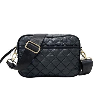 China Rhombus Nylon Black Quilted Ladies Bag Stripper Bag Women Cross - Body Camera Bags for sale