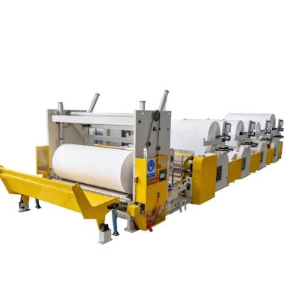 China Hotels Toilet Paper Tissue Paper Cutting and Maxi Roll Making Machine Line Rewinding Machine Production for sale