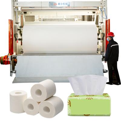 China Hotels Automatic Napkin Tissue Paper Cutting And Edge Folding Packaging Machine Production Line Customized Size for sale