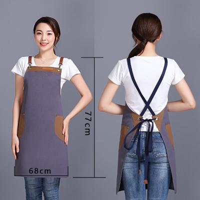 China Korean Japanese New Canvas Apron Milk Tea Shop Waiter Flower Shop Housework Waterproof Apron for sale