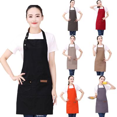 China Washable Custom Logo Adjustable Breathable Waterproof Kitchen Apron Cooking Working Apron Apron for sale