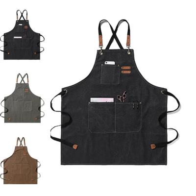 China Durable Factory Outlet Canvas Apron Customized Logo Color Restaurant Women Men Coffee Shop Gardening Working Suit for sale