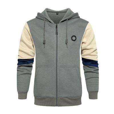 China Viable contrast color block anorak hoodie jacket coat with zipper men full zip up hoodie for sale