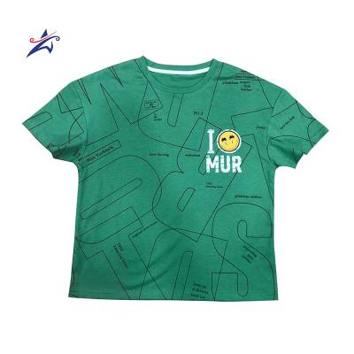 China Full Print Compressed Round Front Collar Short Sleeve Boy's T-Shirt for sale