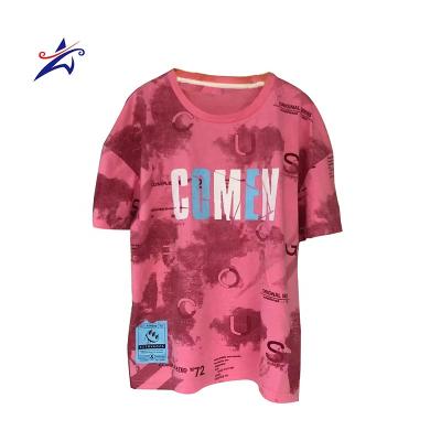 China Soft Goods Using Low Price Kids Clothing Drop Shoulder T Shirts With Logo Custom Logo Printed Kids T-shirt Graphic Tees for sale