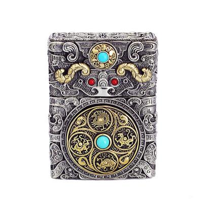 China Cut Out Model 2000 Lighters Smoking Accessories Case Inflatable Kerosene Metal Electronic Replaceable Lighter for sale