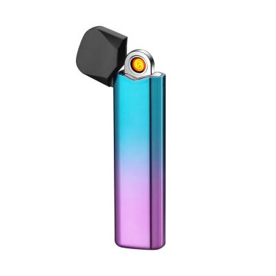 China New Product Simplicity Cigarette Lighter Dual Arc USB Charging Lighter Windproof Power Display for sale