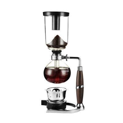 China Viable Type Household Coffee Pot Glass Siphon Set Manual Coffee Extract Glass Coffee Kettle for sale