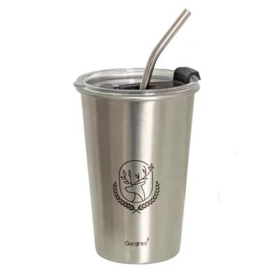 China Drop-proof Wholesale 304 Disposable Stainless Steel Cup Convenient Commercial Single Layer Coffee Cup Water Cup for sale