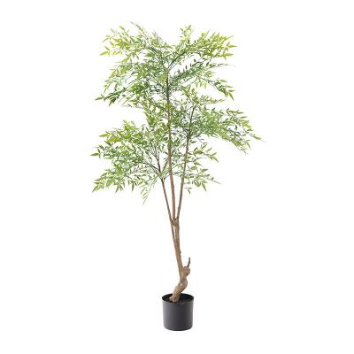 China Wholesale Indoor Home Decoration Potted Green Artificial Nandin Tree Plants For Indoor Decoration for sale