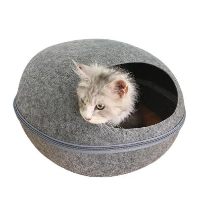 China Hot Selling Viable Cat Nest Semi Enclosed Zipper Pet Eggshell Form Four Seasons for sale