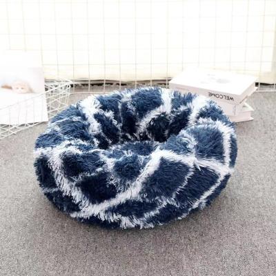 China Anti Viable Dot Fluffy Pet Bed For Cat Puppy Pp Dog Donut Sliding Around Cat Bed for sale