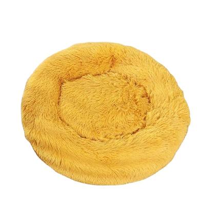 China Sustainable Fluffy Round Pet Bed Non Slip Dot Pet Dog Bed For Cat Sofa Wholesale Ultra Soft Pet for sale