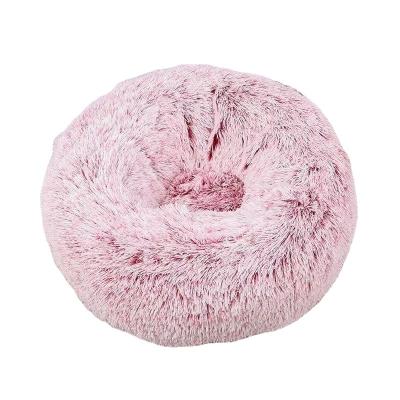 China Sustainable Products Cushion Animals Round Sleep Dog Bed Cat Beds House Soft Pet For Sustainable Mechanical Pet Wash PP Cotton, Faux Fur for sale