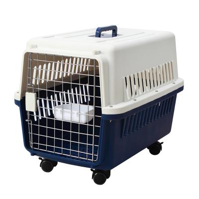 China Breathable Pet Carrier Cages Air Crate Airline Approved Box Plastic Cases Pet Transport Cage for sale