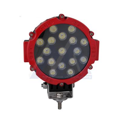 China 12V 24V 7 Inch 51W Aluminum Housing High Power Red Black Car Around LED Work Light for sale