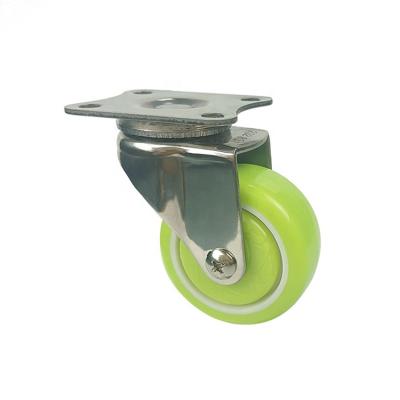 China Durable/Low Noise/Rustproof Stainless Steel PU Top Light Duty Plate/Threaded Stem Swivel Caster or Fixed Wheels for sale