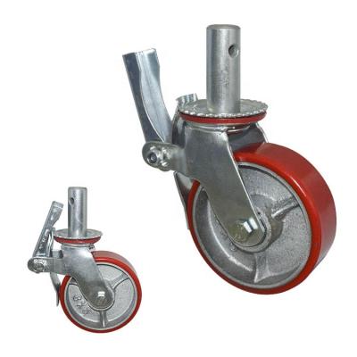 China PIVOT WBD Adjustable Scaffolding Caster Wheels Heavy Duty PU Iron Core Polyurethane Wheels For Scaffolding for sale